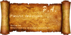 Panitz Aniziusz névjegykártya